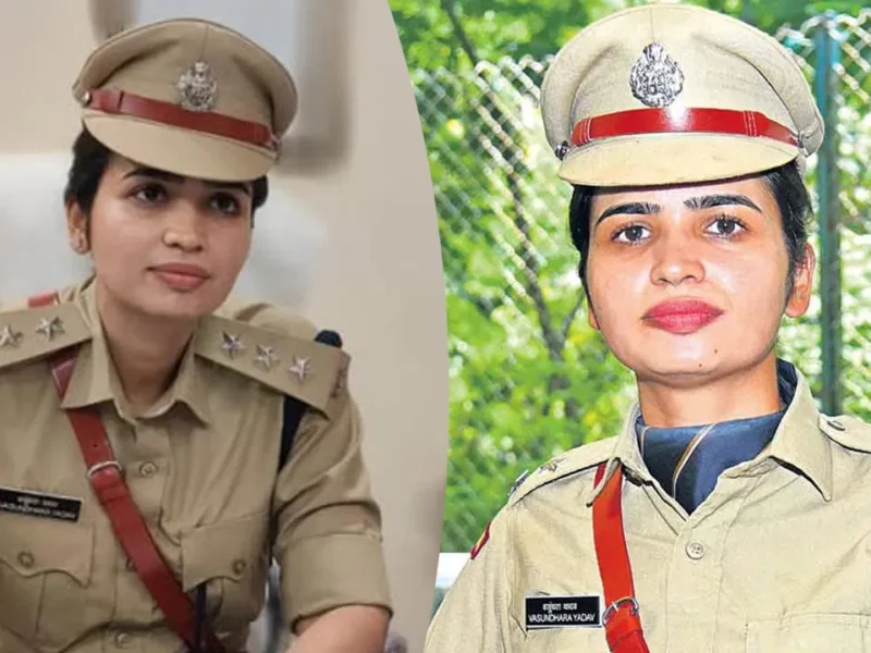 Vasundhara Yadav IPS officer in police uniform during official duties.